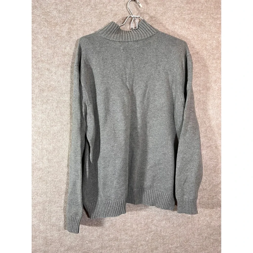 Polo Ralph Lauren Quarter Zip Sweater Mens XL Gray Cotton Red Pony Preppy